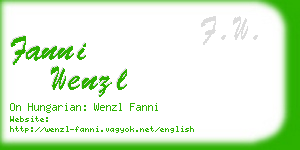 fanni wenzl business card
